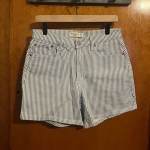 Abercrombie & Fitch Blue and White Stripe Short Size 8